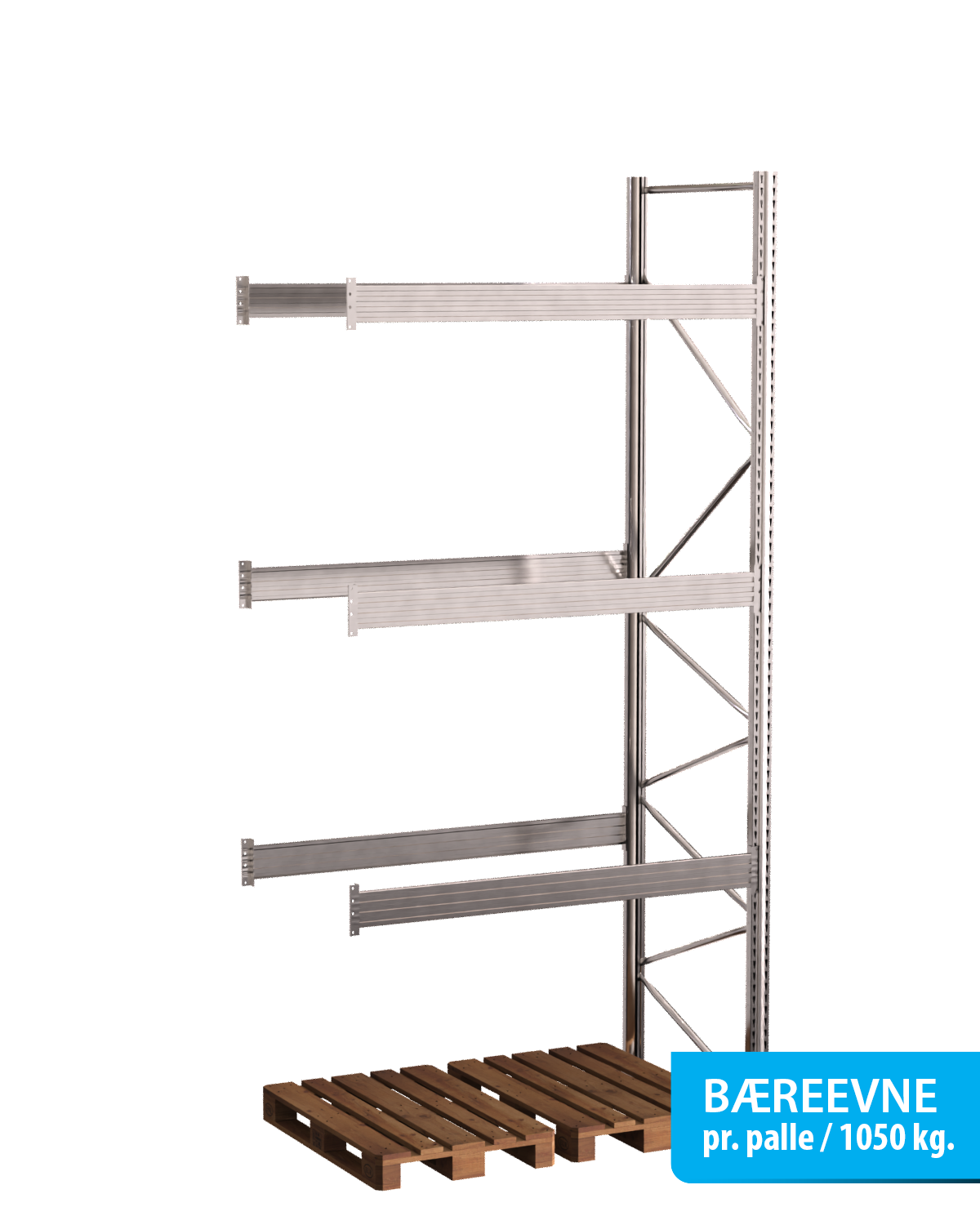 Flgefag - 3 Brelag | H: 4000 mm L: 1800 mm D: 1100 mm | Breevne 1050 kg.