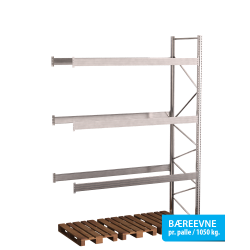 Pallereol flgefag med 3 brelag  H: 4000 mm, L: 2700 mm, D: 1100 mm  Vlg breevne
