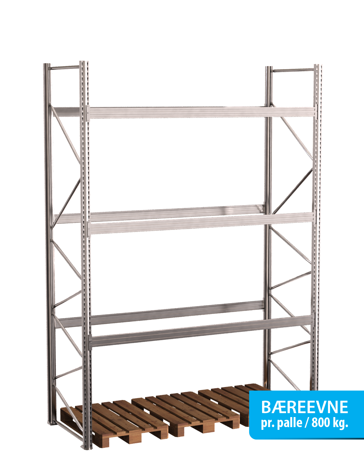 Pallereol Startfag - 3 Brelag | H: 4000 mm L: 2700 mm D: 1100 mm | Vlg breevne
