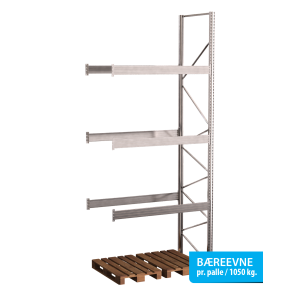 Pallereol flgefag med 3 brelag  H: 4500 mm, L: 1800 mm, D: 1100 mm  Breevne 1050 kg