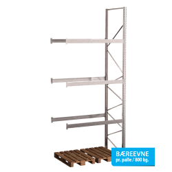 Pallereol flgefag med 3 brelag  H: 4500 mm, L: 1800 mm, D: 1100 mm  Breevne 1050 kg