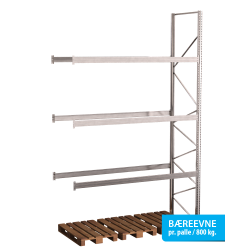 Pallereol f�lgefag med 3 b�relag � H: 4500 mm, L: 2700 mm, D: 1100 mm � V�lg b�reevne