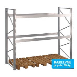 Pallereol startfag med 2 brelag  H: 2500 mm, L: 2700 mm, D: 1100 mm  Vlg breevne