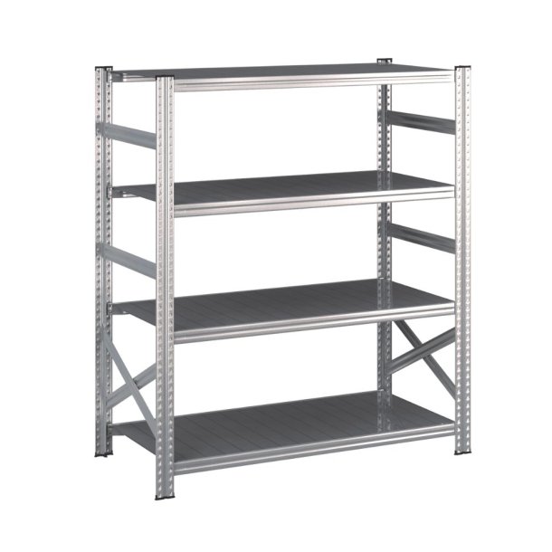 Lagerreol startfag med 4 hylder  H: 1576 mm, L: 1500 mm  Vlg mellem 5 dybdevarianter