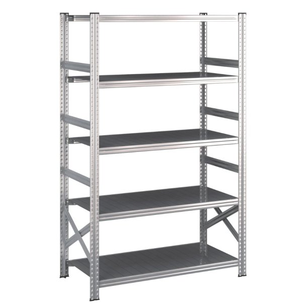 Lagerreol startfag med 5 hylder  H: 1972 mm, L: 1200 mm  Vlg mellem 5 dybdevarianter