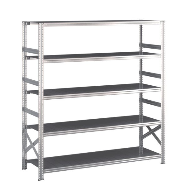 Lagerreol startfag med 5 hylder  H: 1972 mm, L: 1500 mm  Vlg mellem 5 dybdevarianter