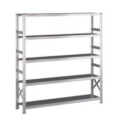 Lagerreol startfag med 5 hylder  H: 1972 mm, L: 1800 mm  Vlg mellem 5 dybdevarianter