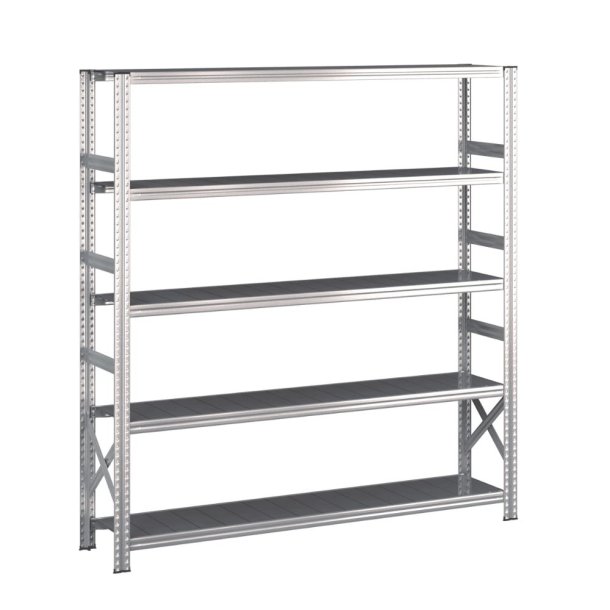 Lagerreol startfag med 5 hylder  H: 1972 mm, L: 1800 mm  Vlg mellem 5 dybdevarianter