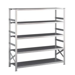 Lagerreol startfag med 5 hylder  H: 1972 mm, L: 1800 mm  Vlg mellem 5 dybdevarianter