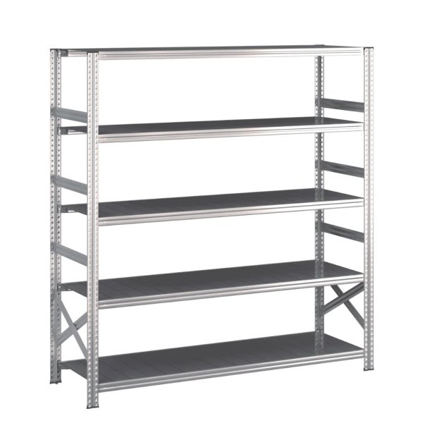 Lagerreol startfag med 5 hylder  H: 1972 mm, L: 1800 mm  Vlg mellem 5 dybdevarianter