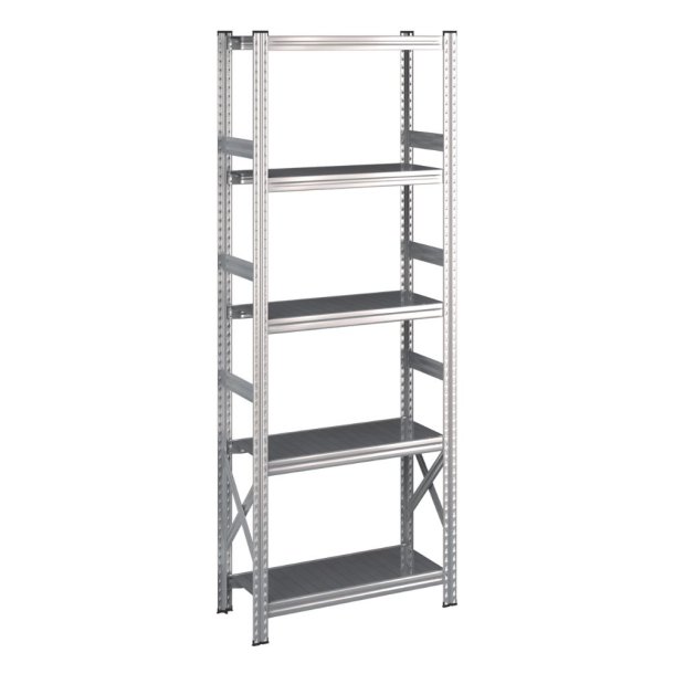 Lagerreol startfag med 5 hylder  H: 1972 mm, L: 600 mm  Vlg mellem 5 dybdevarianter
