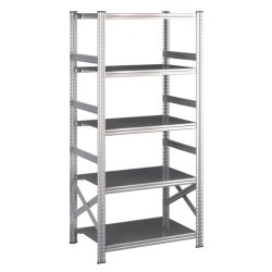 Lagerreol startfag med 5 hylder  H: 1972 mm, L: 900 mm  Vlg mellem 5 dybdevarianter