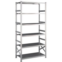 Lagerreol startfag med 6 hylder  H: 2500 mm, L: 1200 mm  Vlg mellem 5 dybdevarianter