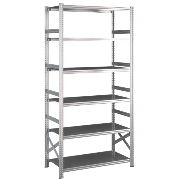 Lagerreol startfag med 6 hylder  H: 2500 mm, L: 1200 mm  Vlg mellem 5 dybdevarianter