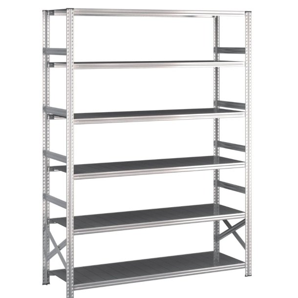 Lagerreol startfag med 6 hylder  H: 2500 mm, L: 1500 mm  Vlg mellem 5 dybdevarianter