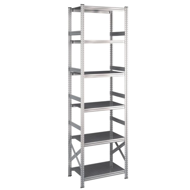 Lagerreol startfag med 6 hylder  H: 2500 mm, L: 600 mm  Vlg mellem 5 dybder