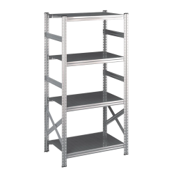 Lagerreol startfag med 4 hylder  H: 1576 mm, L: 600 mm  Vlg mellem 5 dybdevarianter