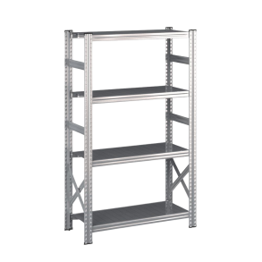 Lagerreol startfag med 4 hylder  H: 1576 mm, L: 900 mm  Vlg mellem 5 dybdevarianter