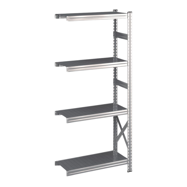 Lagerreol flgefag med 4 hylder  H: 1576 mm, L: 600 mm  Vlg mellem 5 dybdevarianter