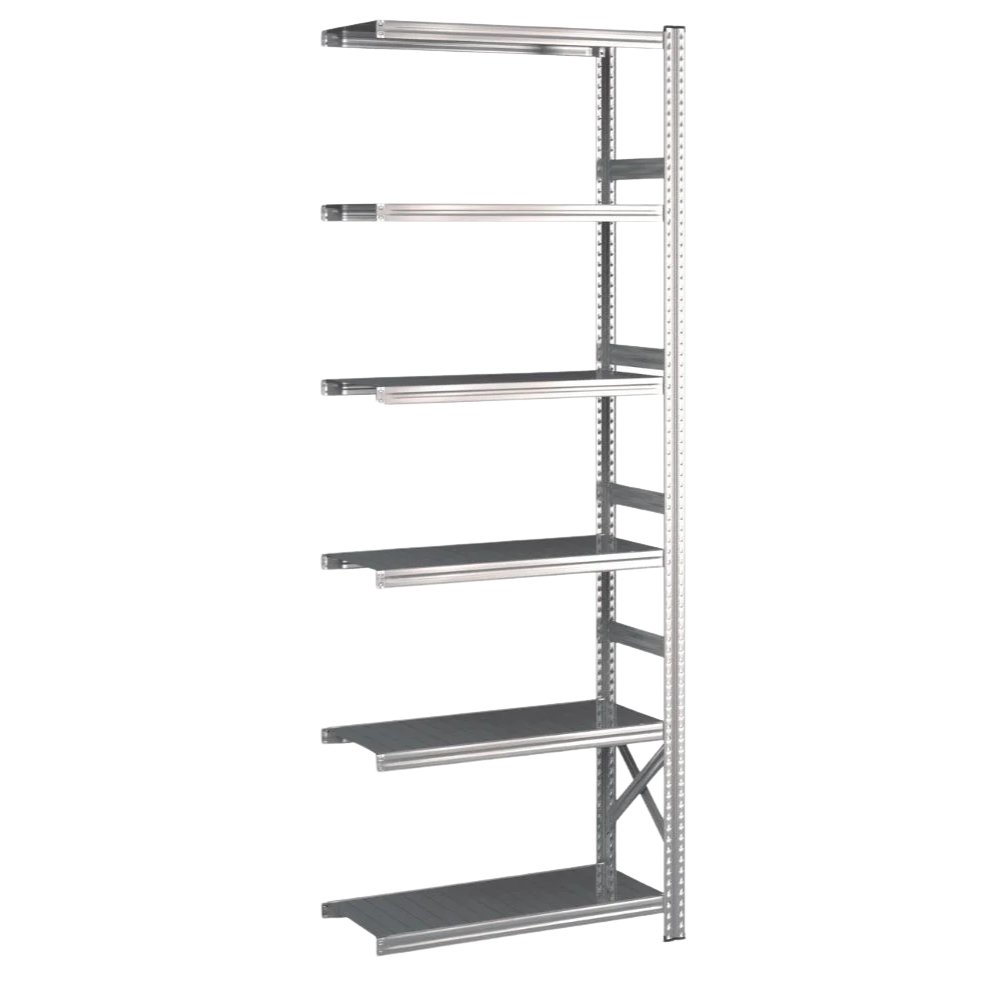 Lagerreol flgefag med 6 hylder  H: 2500 mm, L: 900 mm  Vlg mellem 5 dybdevarianter