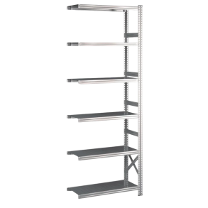 Lagerreol flgefag med 6 hylder  H: 2500 mm, L: 900 mm  Vlg mellem 5 dybdevarianter