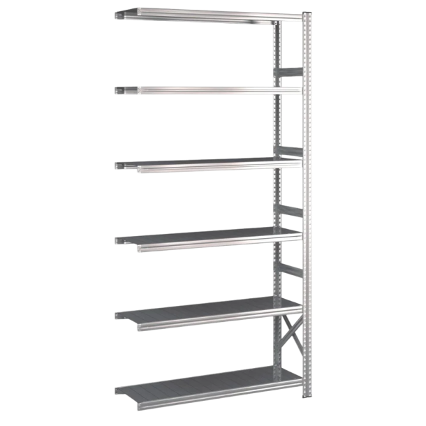 Lagerreol flgefag med 6 hylder  H: 2500 mm, L: 1200 mm  Vlg mellem 5 dybdevarianter