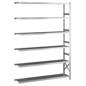 Lagerreol flgefag med 6 hylder  H: 2500 mm, L: 1800 mm  Vlg mellem 5 dybdevarianter