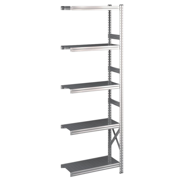 Lagerreol flgefag med 5 hylder  H: 1972 mm, L: 600 mm  Vlg mellem 5 dybdevarianter
