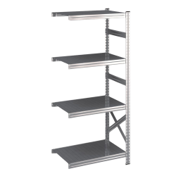 Lagerreol flgefag med 4 hylder  H: 1576 mm, L: 600 mm  Vlg mellem 5 dybdevarianter