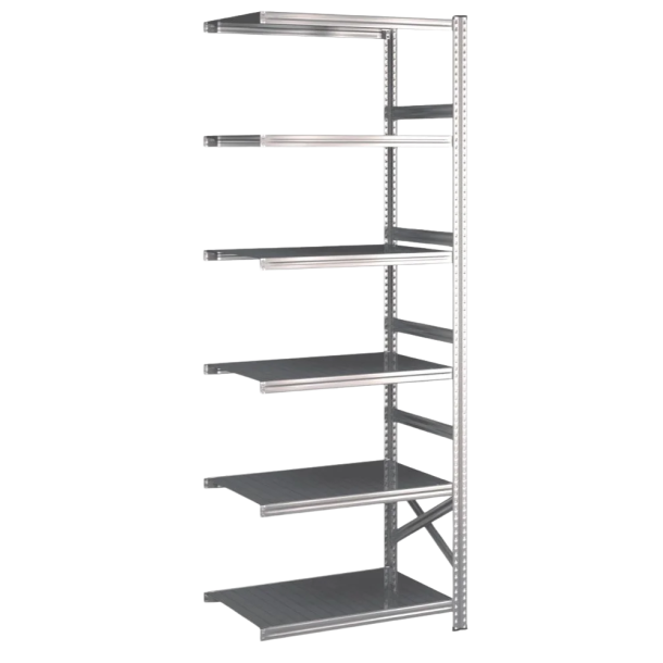 Lagerreol flgefag med 6 hylder  H: 2500 mm, L: 900 mm  Vlg mellem 5 dybdevarianter