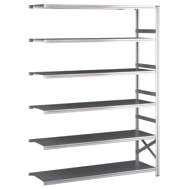 Lagerreol flgefag med 6 hylder  H: 2500 mm, L: 1500 mm  Vlg mellem 5 dybdevarianter