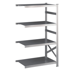 Lagerreol følgefag med 4 hylder – H: 1576 mm, L: 900 mm – Vælg mellem 5 dybdevarianter
