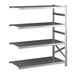 Lagerreol flgefag med 4 hylder  H: 1576 mm, L: 1500 mm  Vlg mellem 5 dybdevarianter