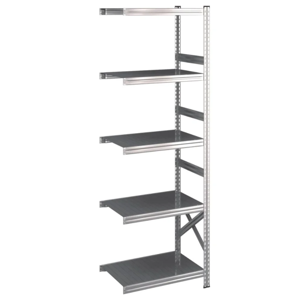 Lagerreol flgefag med 5 hylder  H: 1972 mm, L: 600 mm  Vlg mellem 5 dybdevarianter