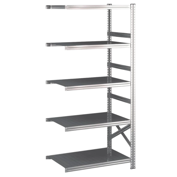 Lagerreol flgefag med 5 hylder  H: 1972 mm, L: 900 mm  Vlg mellem 5 dybdevarianter