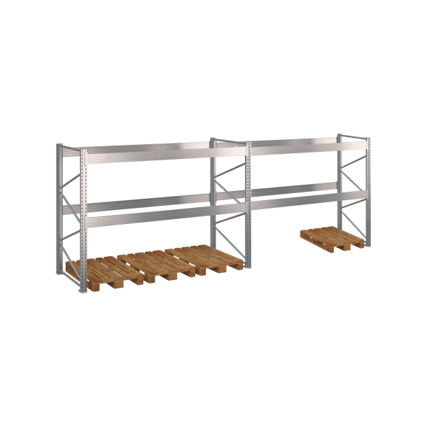 Pallereol 2 fag  H: 2000 mm, L: 5670 mm, D: 1100 mm  Vlg breevne