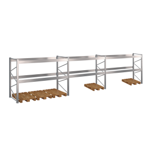Pallereol 3 fag  H: 2000 mm, L: 8460 mm, D: 1100 mm  Vlg breevne