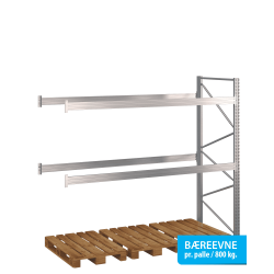 Pallereol flgefag med 2 brelag  H: 2500 mm, L: 2700 mm, D: 1100 mm  Vlg breevne