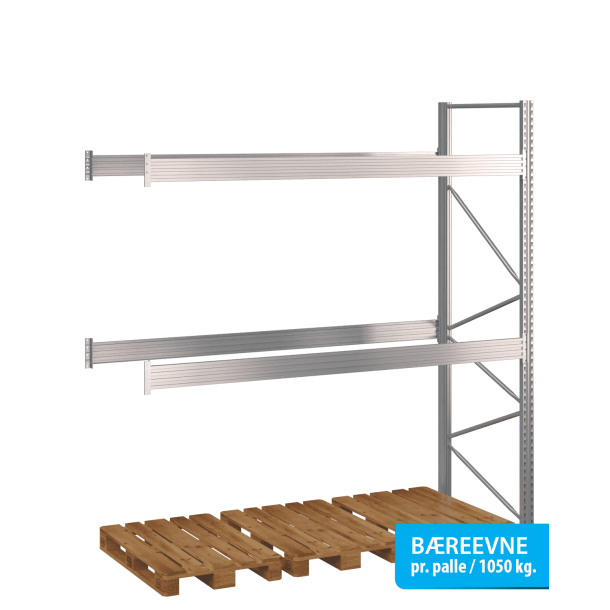 Pallereol flgefag med 2 brelag  H: 3000 mm, L: 2700 mm, D: 1100 mm  Vlg breevne