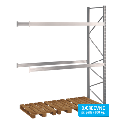 Pallereol flgefag med 2 brelag  H: 3500 mm, L: 2700 mm, D: 1100 mm  Vlg breevne