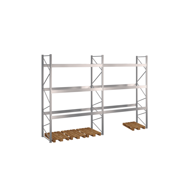 Pallereol 2 fag  H: 4000 mm, L: 5670 mm, D: 1100 mm  Vlg breevne