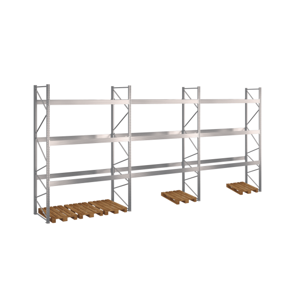 Pallereol 3 fag  H: 4000 mm, L: 8460 mm, D: 1100 mm  Vlg breevne