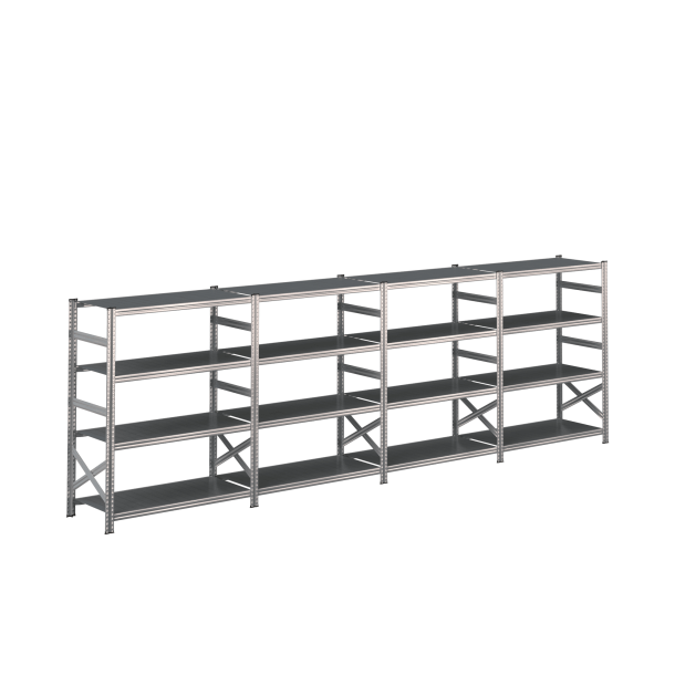 Lagerreol 4 fag  H: 1576 mm  Vlg selv dybde og lngde