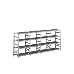 Lagerreol 4 fag  H: 1576 mm  Vlg selv dybde og lngde
