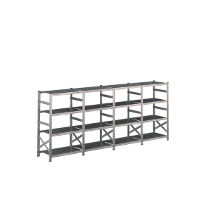 Lagerreol 4 fag  H: 1576 mm  Vlg selv dybde og lngde