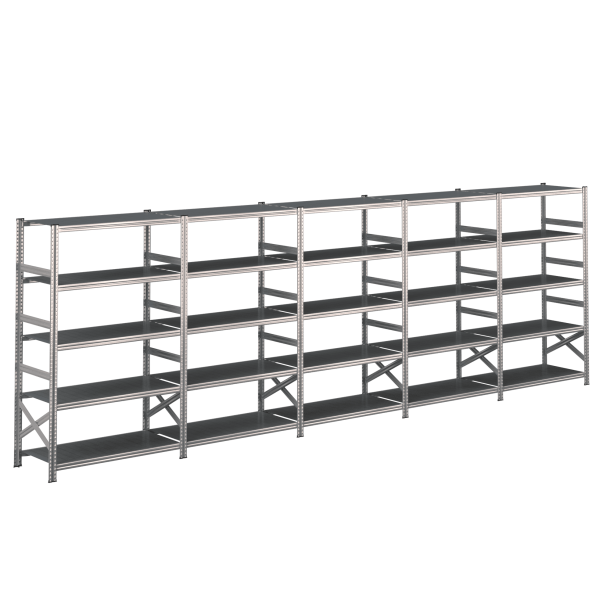 Lagerreol 5 fag  H: 1972 mm  Vlg selv dybde og lngde