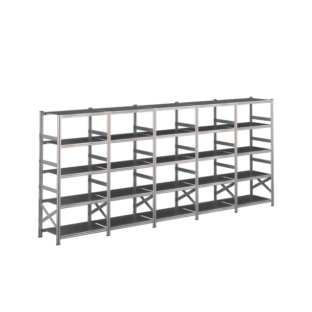 Lagerreol 5 fag  H: 1972 mm  Vlg selv dybde og lngde