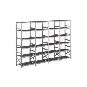 Lagerreol 4 fag  H: 2500 mm  Vlg selv dybde og lngde