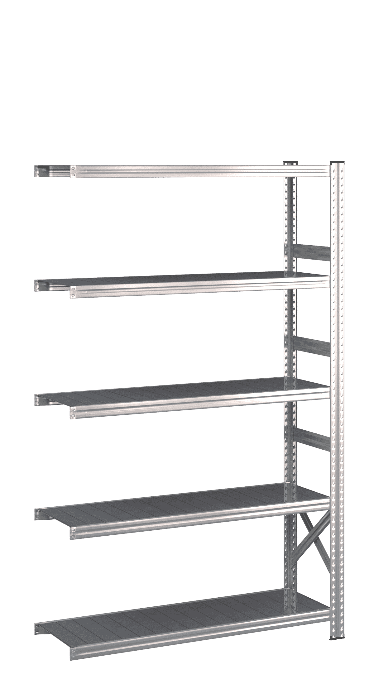 Flgefag - 5 hylder | H: 1972 mm - L: 1200 mm | 5 dybde varianter