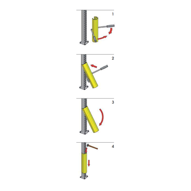 Vrktj til stigebensbeskytter - H: 600 mm, plast, gul